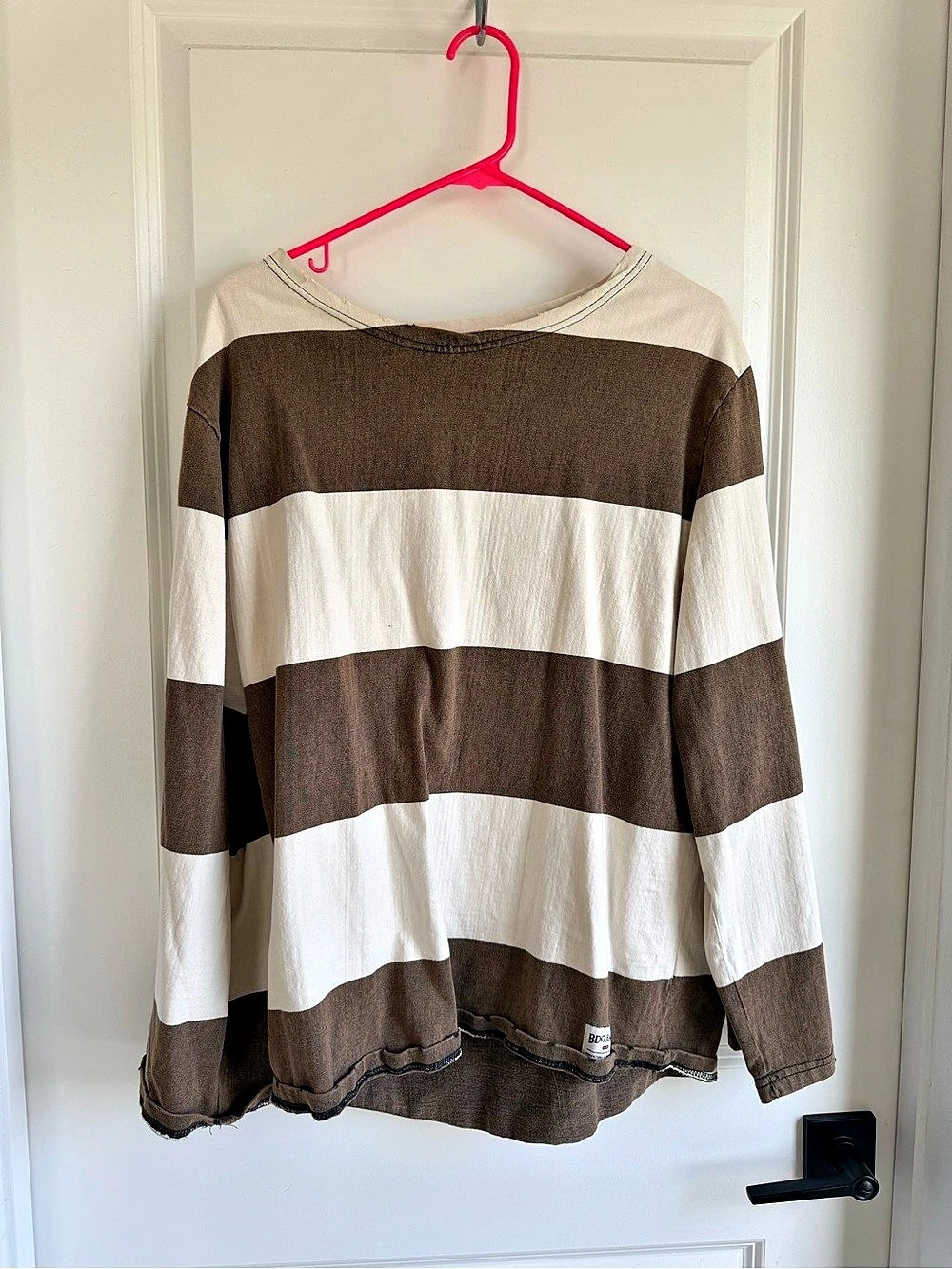 BDG Jeans Urban Outfitters striped long sleeve tee in Brown & White Small